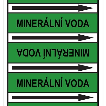 Značení potrubí, minerální voda